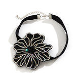 Exaggerated Goth Big Rose Flower Short Choker Necklace Petal Clavicle Chain