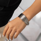 Exaggerated Goth Multilayer Metal Wire Open Cuff Arm Bangles for Women