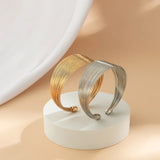 Exaggerated Goth Multilayer Metal Wire Open Cuff Arm Bangles for Women