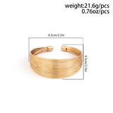 Exaggerated Goth Multilayer Metal Wire Open Cuff Arm Bangles for Women