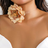 Gothic Rose Flower Clavicle Chain Necklace for Women