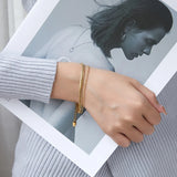 Double-layer Titanium Steel Bracelet Women's Chain Plated