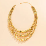 Layered Beads Chain Choker Necklace for Women