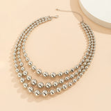 Layered Beads Chain Choker Necklace for Women