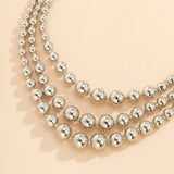 Layered Beads Chain Choker Necklace for Women