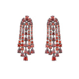 Long Drop Tassel Earrings 925 Silver Dangler Bohemia Vintage Wedding Jewelry
