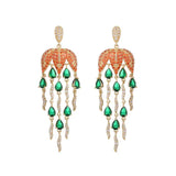 Long Tassel Drops Earrings Zircon Dangling Crystal Bling Jewelry