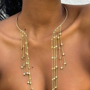 Long Tassel Punk Collar Pearl Choker Necklace Women Choker