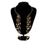 Long Tassel Punk Collar Pearl Choker Necklace Women Choker