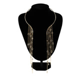 Long Tassel Punk Collar Pearl Choker Necklace Women Choker
