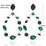 Large Dorp Earring Glass Copper Rhinestone Brinco Ear Christmas Oorbellen
