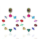Large Dorp Earring Glass Copper Rhinestone Brinco Ear Christmas Oorbellen