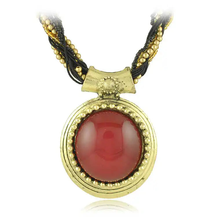 Exaggerated Necklace Female Lucky Grass Pendant Thick Chain
