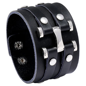 Goth Punk Vegan PU Leather Couple Bracelets
