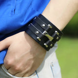 Goth Punk Vegan PU Leather Couple Bracelets