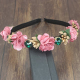 Baroque Rhinestone Flower Wide Headband Party Wedding Hair Jewelry