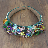 Baroque Rhinestone Flower Wide Headband Party Wedding Hair Jewelry