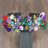 Baroque Rhinestone Flower Wide Headband Party Wedding Hair Jewelry