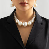 Exaggerated Punk Pearl Choker Necklace for Women