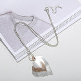 Punk Big Love Pendant Necklace Steampunk Heart Shape Chain Collier Gift