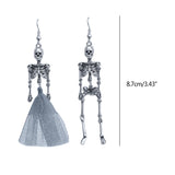 Punk Funny Skull Earrings Halloween Horror Human Skeleton Earrings