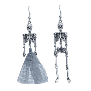 Punk Funny Skull Earrings Halloween Horror Human Skeleton Earrings