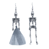 Punk Funny Skull Earrings Halloween Horror Human Skeleton Earrings