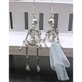 Punk Funny Skull Earrings Halloween Horror Human Skeleton Earrings