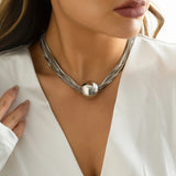 Exaggerated Punk Chain Stacking Necklace for Women