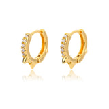 Punk Spike Hoop Earrings Stainless Steel Ear Cuff Piercing Hip Hop Jewelry
