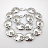 Exaggerated Punk Thick CCB Metallic Gold Oval Short Necklace