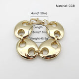 Exaggerated Punk Thick CCB Metallic Gold Oval Short Necklace