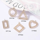 Exaggerated Retro Metal Earrings Necklace Pendant Jewelry Material 8pcs