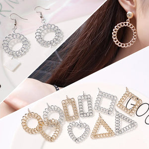 Exaggerated Retro Metal Earrings Necklace Pendant Jewelry Material 8pcs