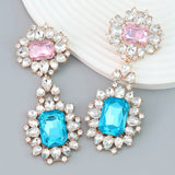 Exaggerated Rhinestone Water Drop Earrings For Women Party Show