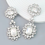 Exaggerated Rhinestone Water Drop Earrings For Women Party Show