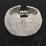 Extravagant Rhinestone Round Bangle Hand Jewelry for Women