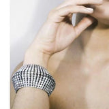 Extravagant Rhinestone Round Bangle Hand Jewelry for Women