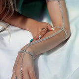 Exaggerated Rhinestone Chain Link Bracelet for Women