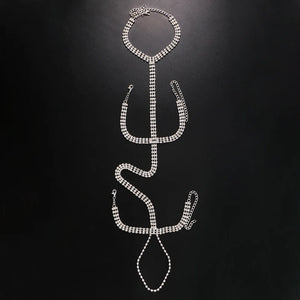 Exaggerated Rhinestone Chain Link Bracelet for Women