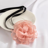 Big Rose Flower Clavicle Chain Necklace for Women