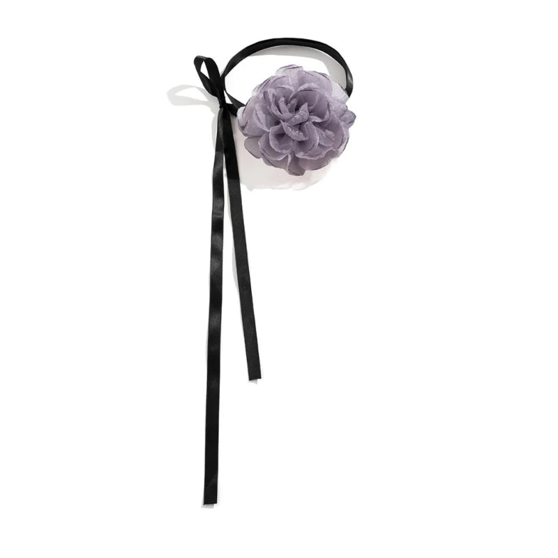Big Rose Flower Clavicle Chain Necklace for Women