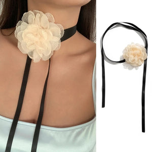 Big Rose Flower Clavicle Chain Necklace for Women