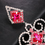 Bohemian Rose Red Fringe Earrings Wedding Jewelry