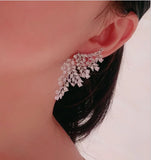 Exaggerated Silver Leaves S925 Earrings