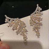 Exaggerated Silver Leaves S925 Earrings