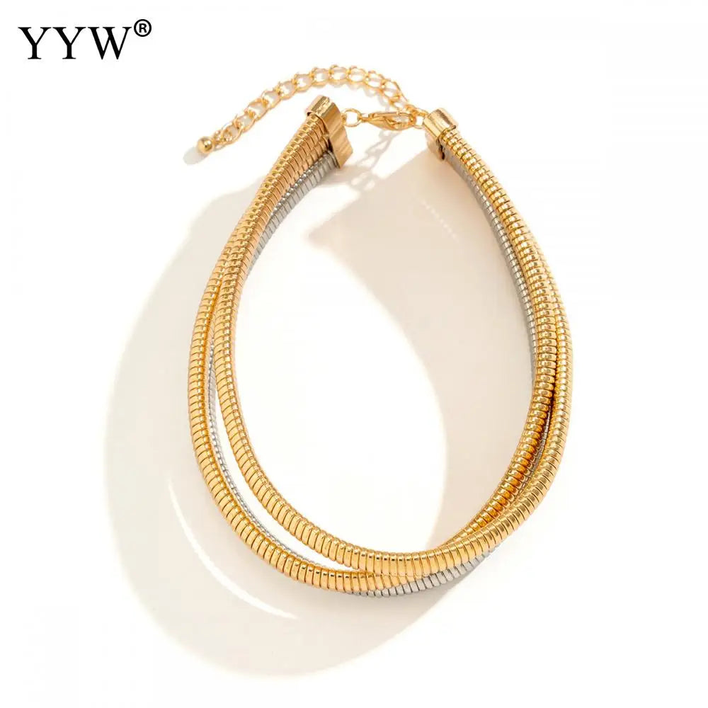 Vintage Hiphop Multilayer Snake Chain Necklaces for Women