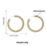 Crystal Big Round Hoop Earrings for Women Party Gift