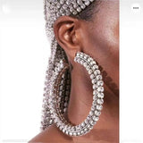 Crystal Big Round Hoop Earrings for Women Party Gift