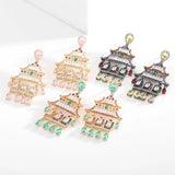 925 Silver Tassel Earrings with Zircon Bling Ethnic Dangler Jewelry